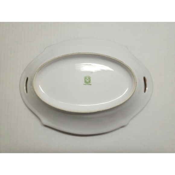 Antique Noritake Morimura Handpainted Made in Japan Luster Dish 2-Handles Fruits - Picture 9 of 11